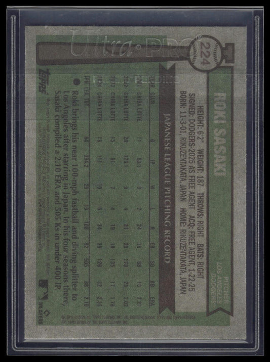 2025 Topps Heritage #224 Roki Sasaki