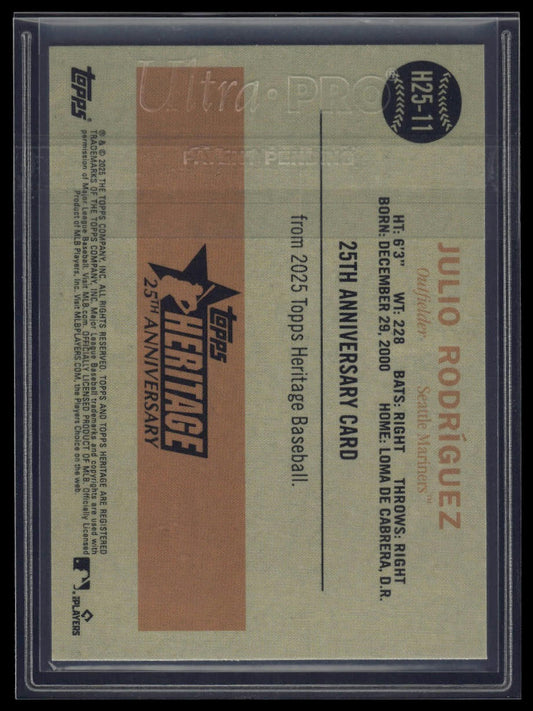 2025 Topps Heritage #H25-11 Julio Rodríguez Heritage 25th Anniversary