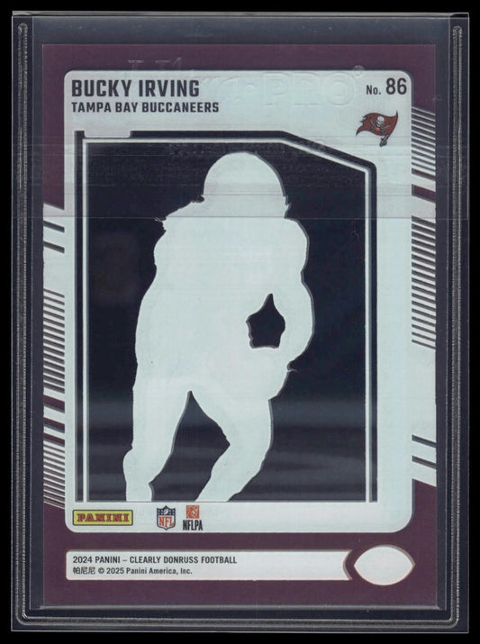 2024 Clearly Donruss #86 Bucky Irving Pink