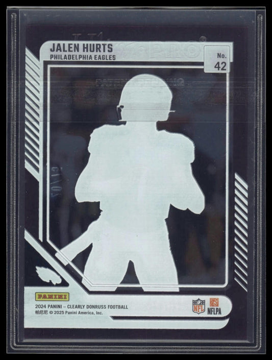 2024 Clearly Donruss #42 Jalen Hurts Purple #/75