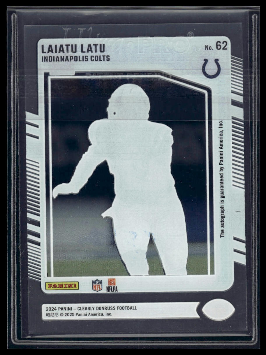 2024 Clearly Donruss #62 Laiatu Latu Rated Rookie Autograph
