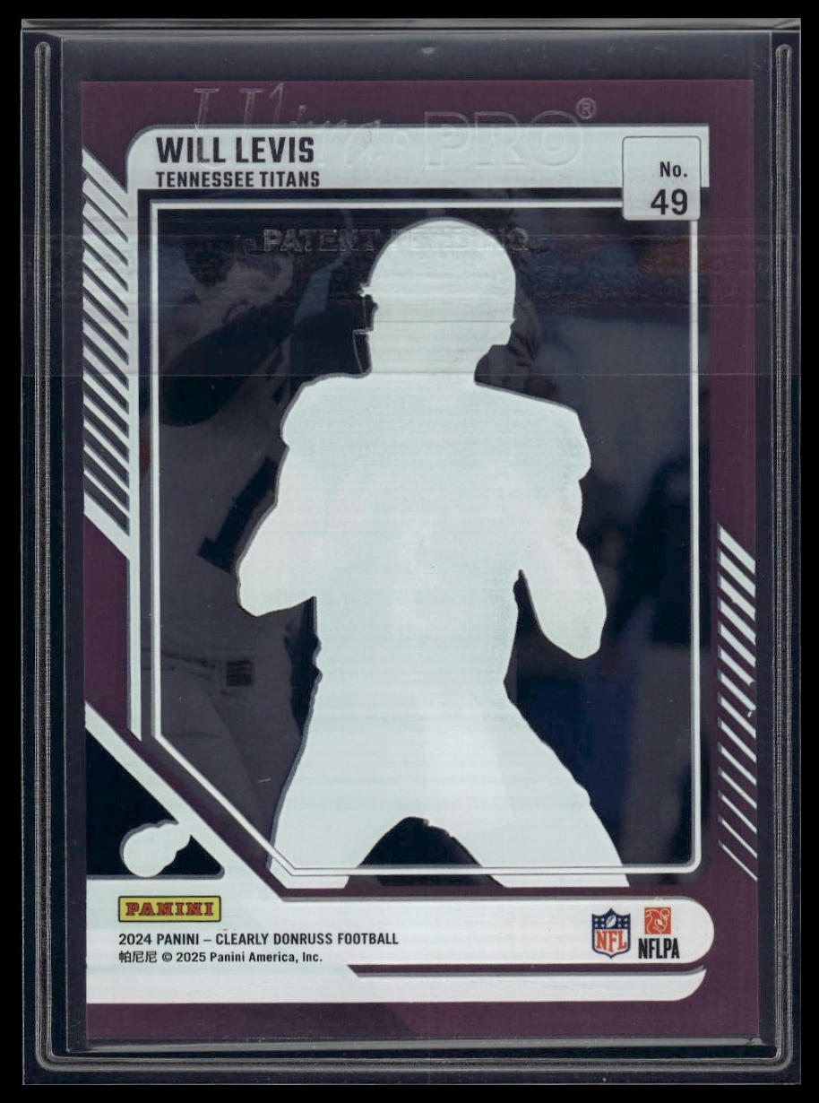 2024 Clearly Donruss #49 Will Levis Pink