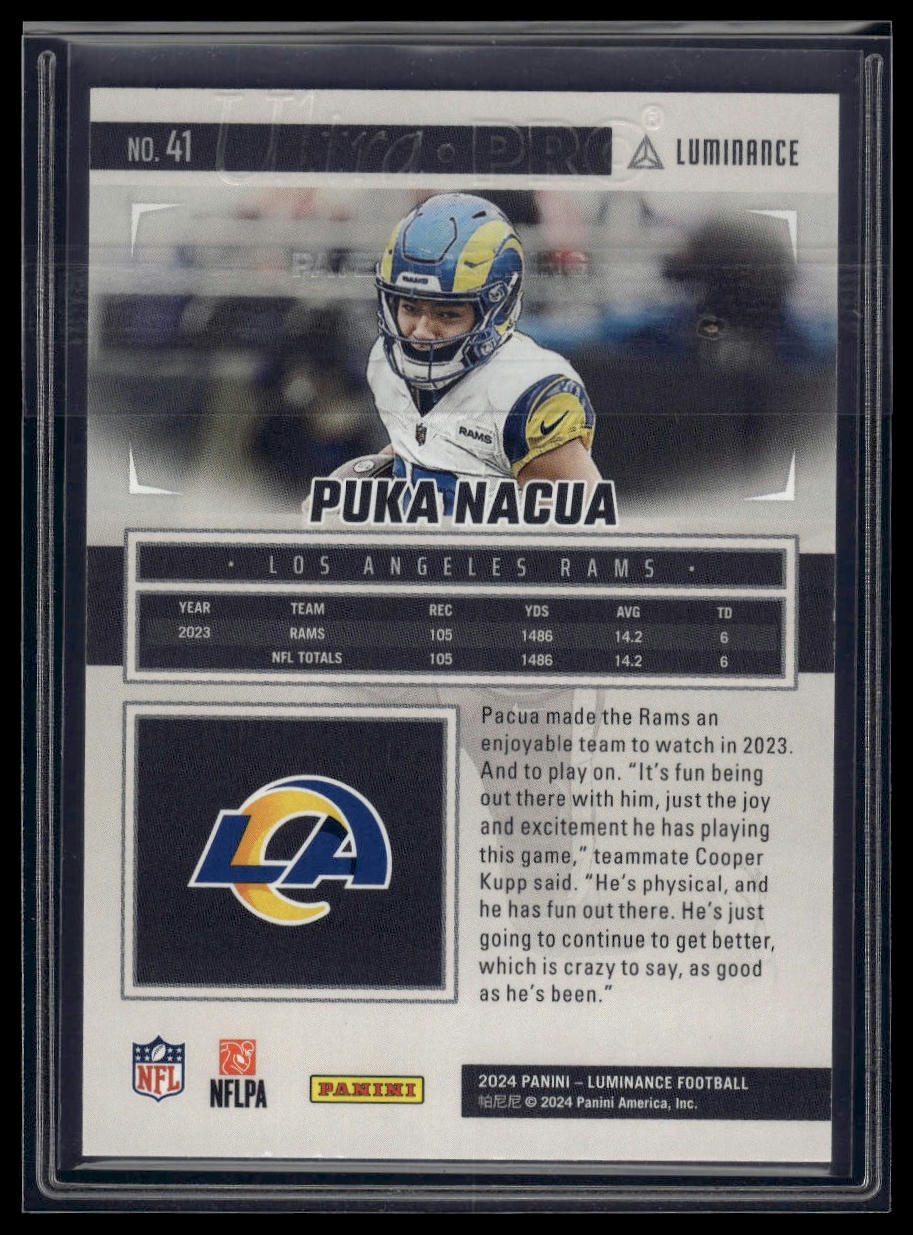2024 Panini Luminance #41 Puka Nacua Gold #/299