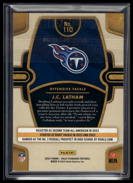 2024 Panini Gold Standard #110 JC Latham White Gold #/65