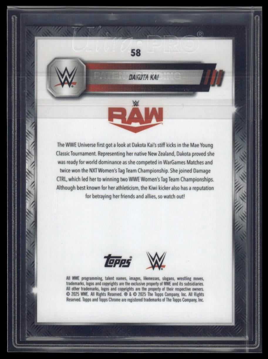 2025 Topps Chrome WWE #58 Dakota Kai Blue Geometric Refractor #/99