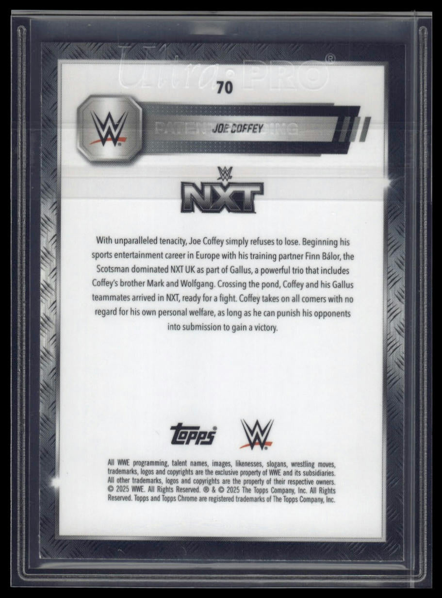 2025 Topps Chrome WWE #70 Joe Coffey Blue Geometric Refractor #/99