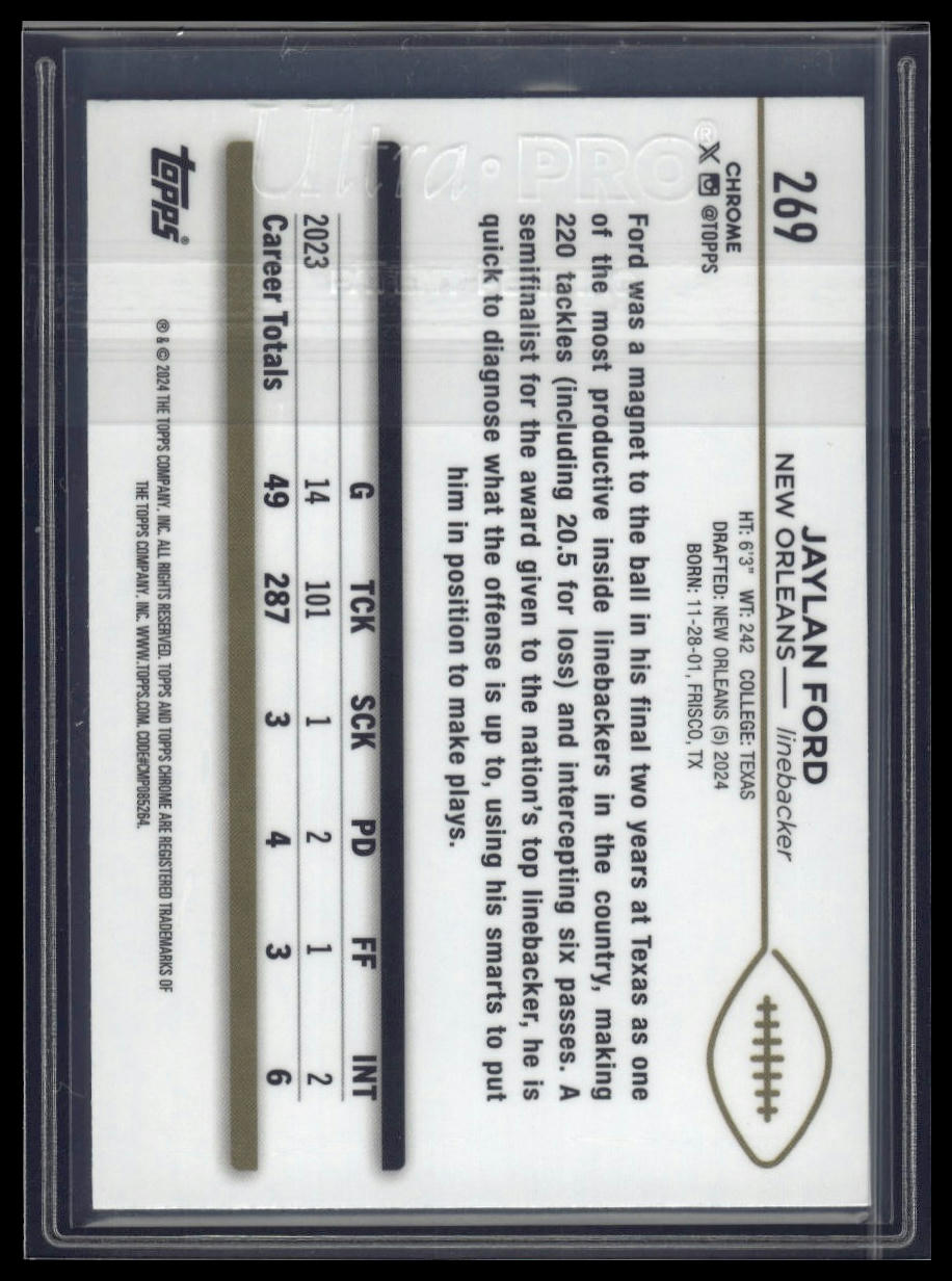 2024 Topps Chrome Sapphire Edition #269 Jaylan Ford