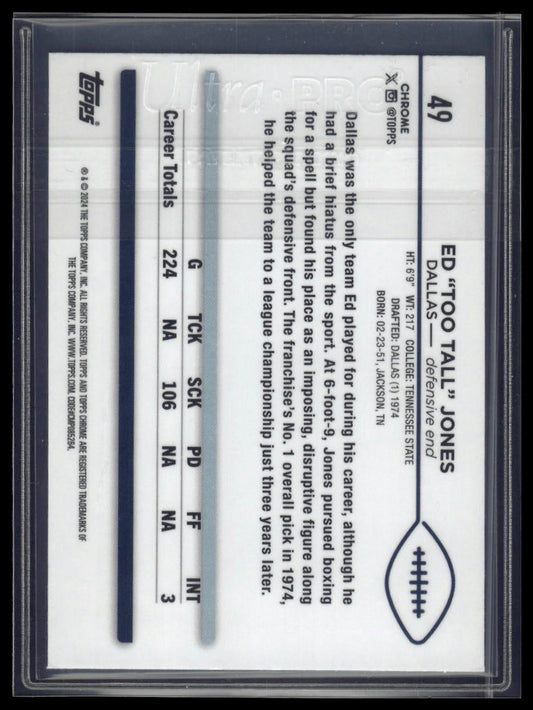 2024 Topps Chrome Sapphire Edition #49 Ed "Too Tall" Jones