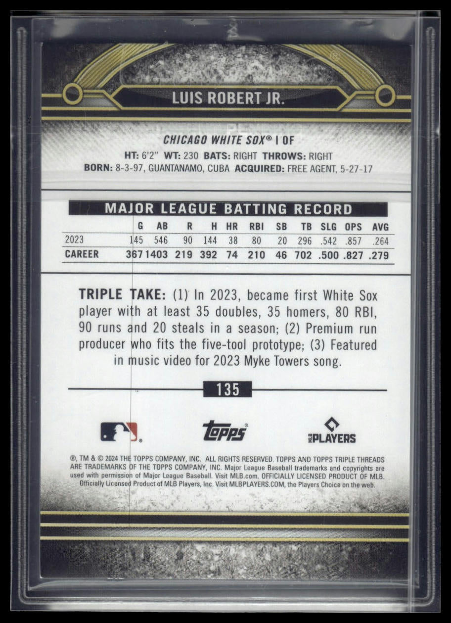 2024 Topps Triple Threads #135 Luis Robert Jr. Gold #/99