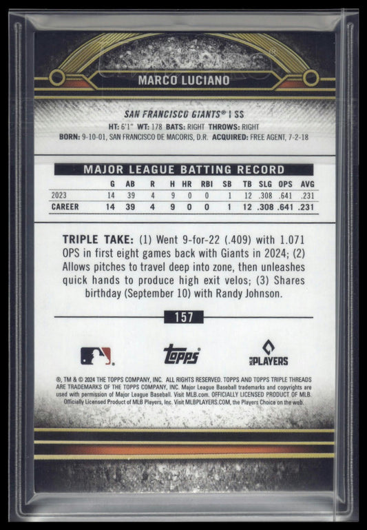 2024 Topps Triple Threads #157 Marco Luciano Gold #/99