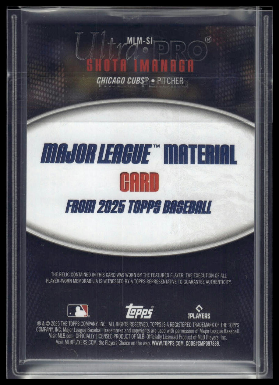 2025 Topps Series 1 Shota Imanaga Major League Material Relics