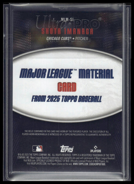 2025 Topps Series 1 Shota Imanaga Major League Material Relics