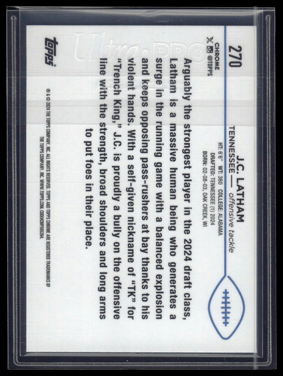 2024 Topps Chrome Sapphire Edition #270 J.C. Latham