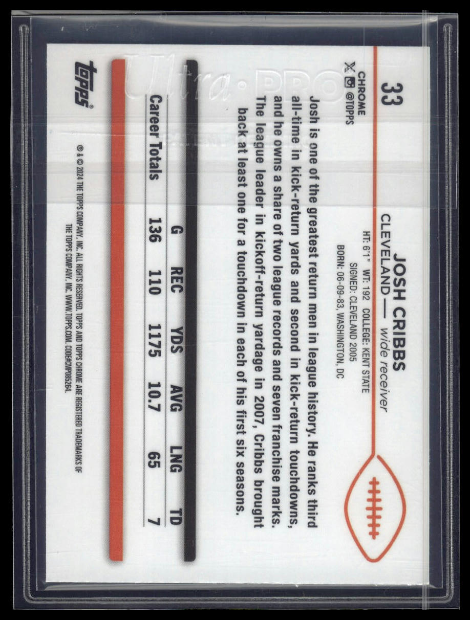 2024 Topps Chrome Sapphire Edition #33 Josh Cribbs