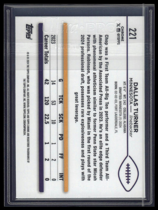 2024 Topps Chrome Sapphire Edition #221 Dallas Turner