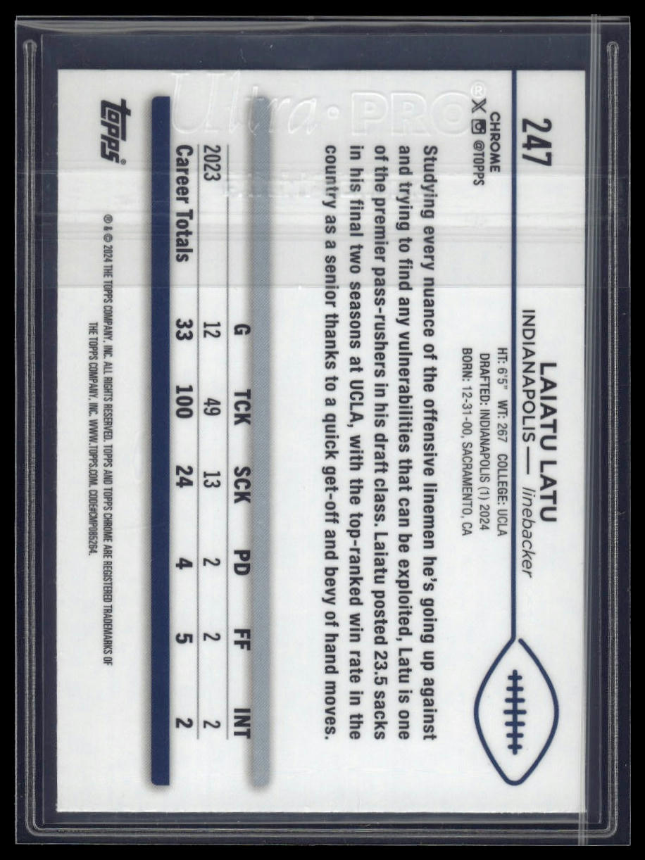 2024 Topps Chrome Sapphire Edition #247 Laiatu Latu