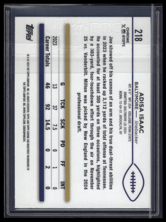 2024 Topps Chrome Sapphire Edition #218 Adisa Isaac