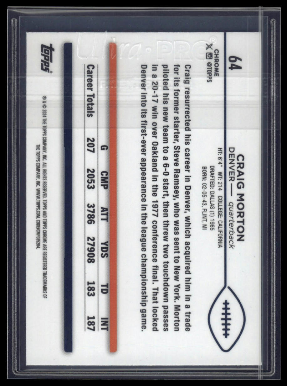 2024 Topps Chrome Sapphire Edition #64 Craig Morton