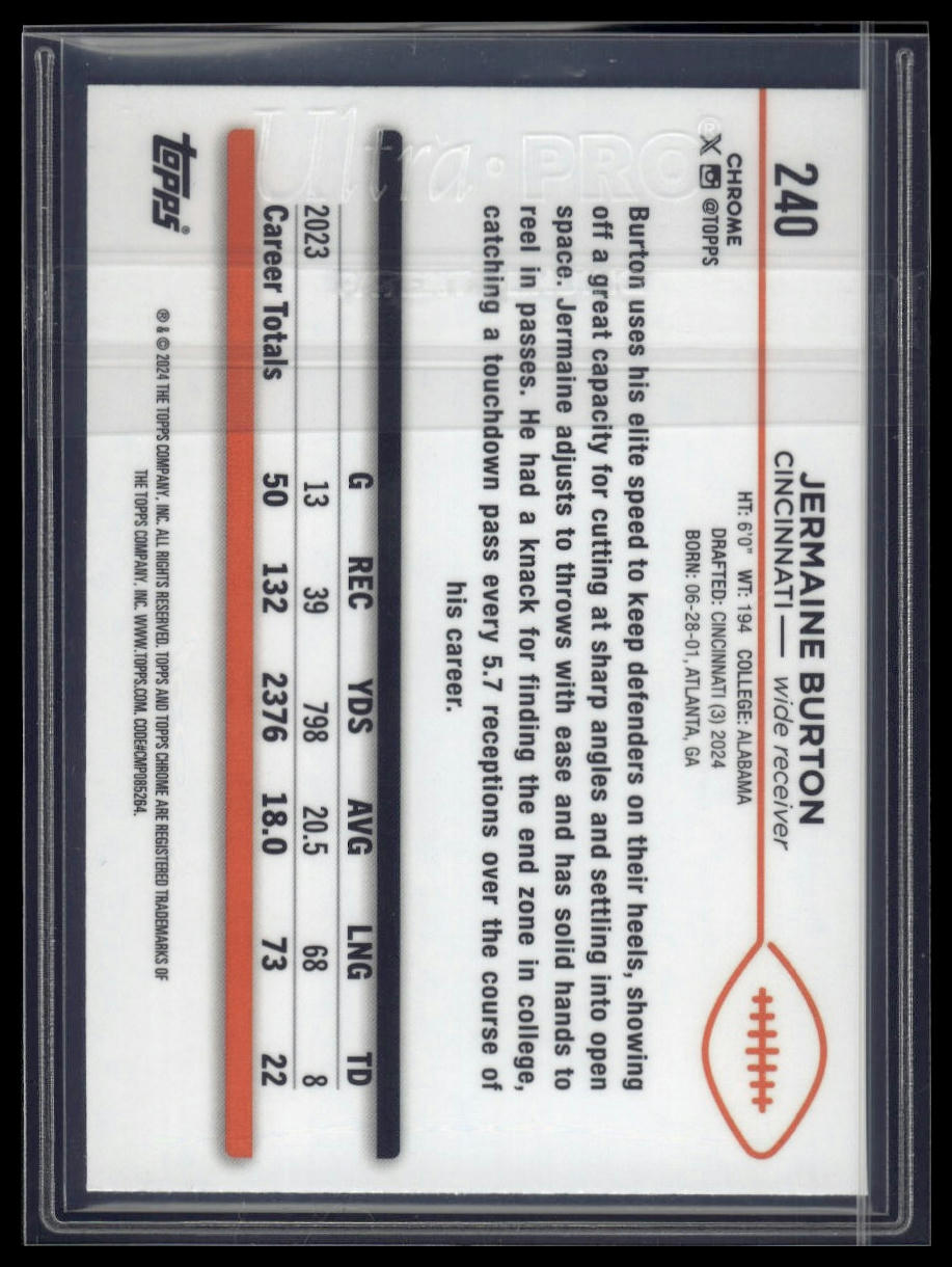2024 Topps Chrome Sapphire Edition #240 Jermaine Burton