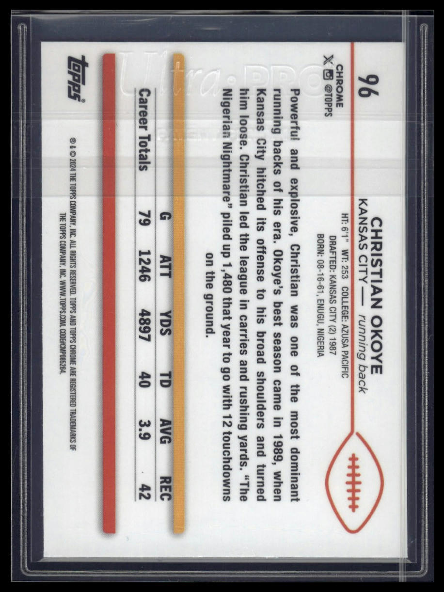 2024 Topps Chrome Sapphire Edition #96 Christian Okoye