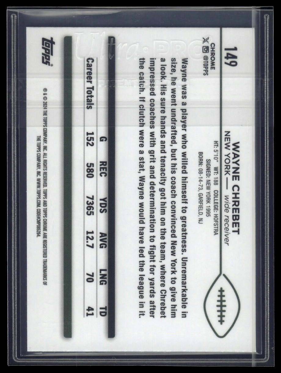 2024 Topps Chrome Sapphire Edition #149 Wayne Chrebet
