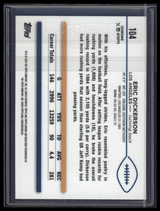 2024 Topps Chrome Sapphire Edition #104 Eric Dickerson