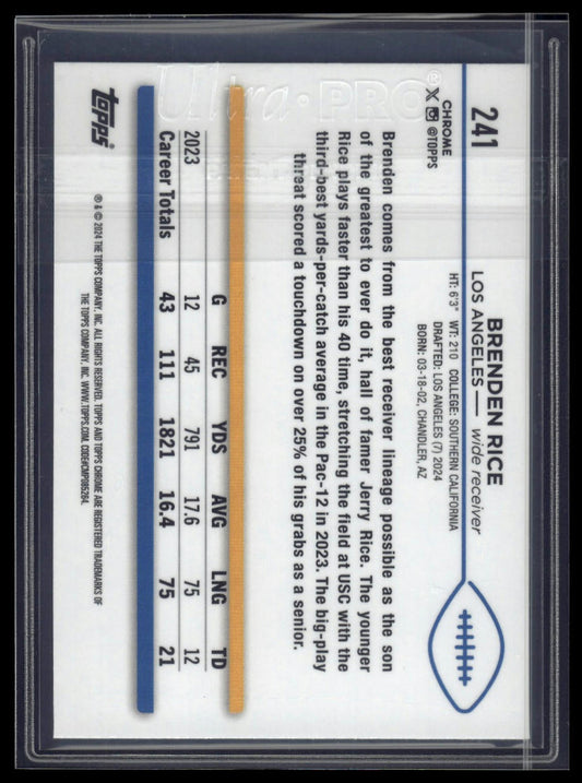 2024 Topps Chrome Sapphire Edition #241 Brenden Rice