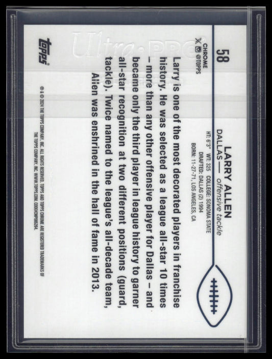 2024 Topps Chrome Sapphire Edition #58 Larry Allen Gold Sapphire #/50