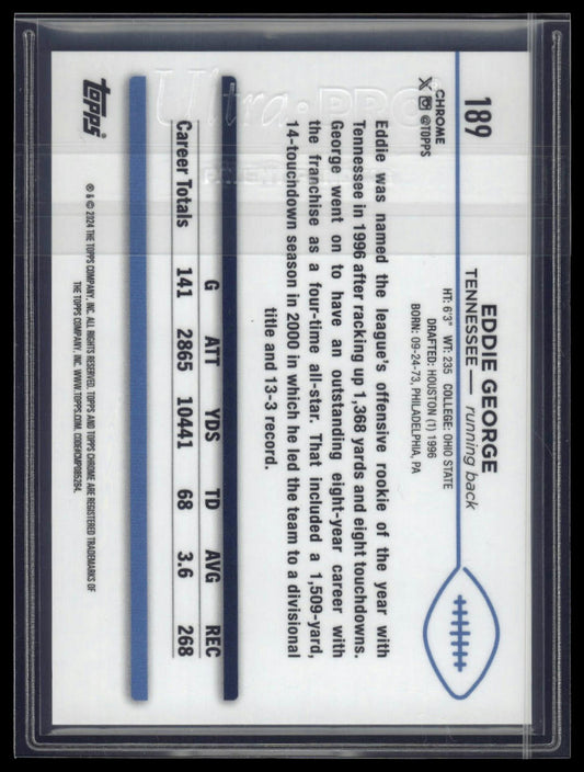 2024 Topps Chrome Sapphire Edition #189 Eddie George Orange Sapphire #/25