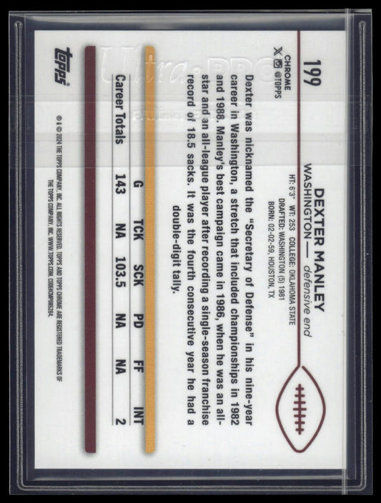 2024 Topps Chrome Sapphire Edition #199 Dexter Manley Gold Sapphire #/50