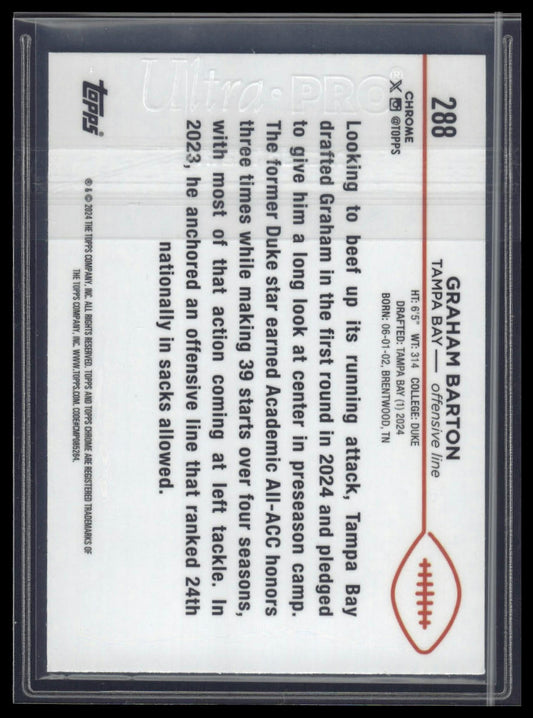 2024 Topps Chrome #288 Graham Barton Yellow Geometric Refractor #/75