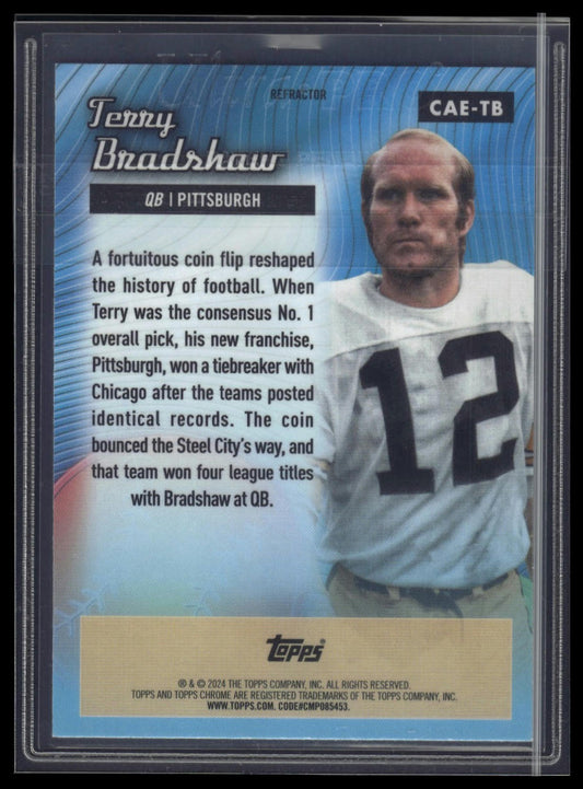 2024 Topps Chrome #CAE-TB Terry Bradshaw Chrome All-Etch Pink Refractor