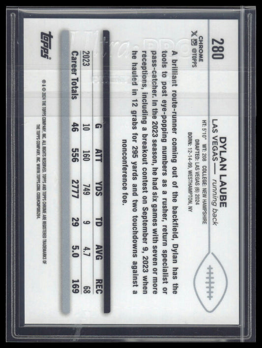 2024 Topps Chrome #280 Dylan Laube Gold Wave Refractor #/50
