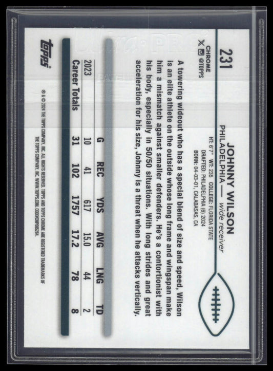 2024 Topps Chrome #231 Johnny Wilson Green Geometric Refractor #/99
