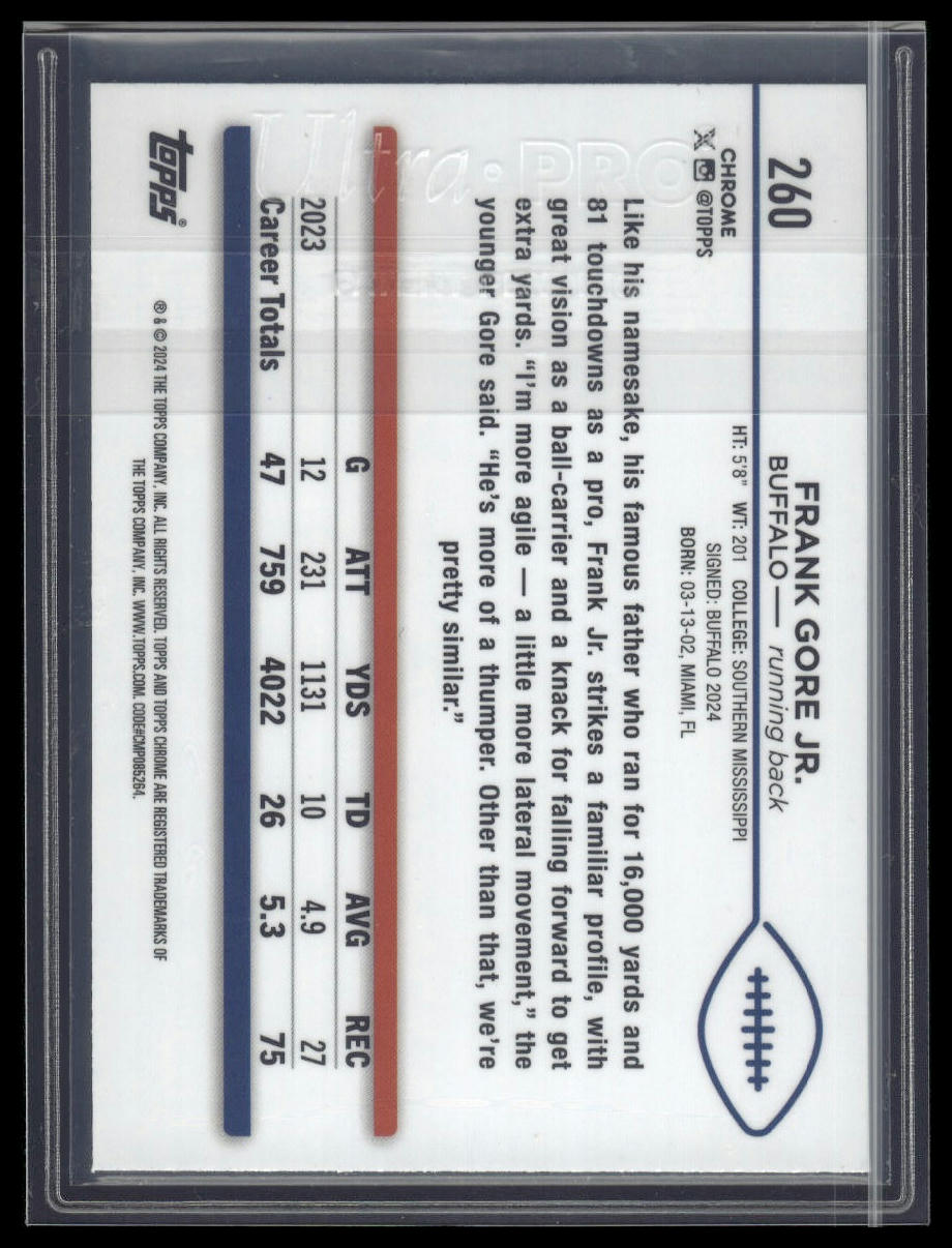 2024 Topps Chrome #260 Frank Gore Jr. Teal Refractor #/250