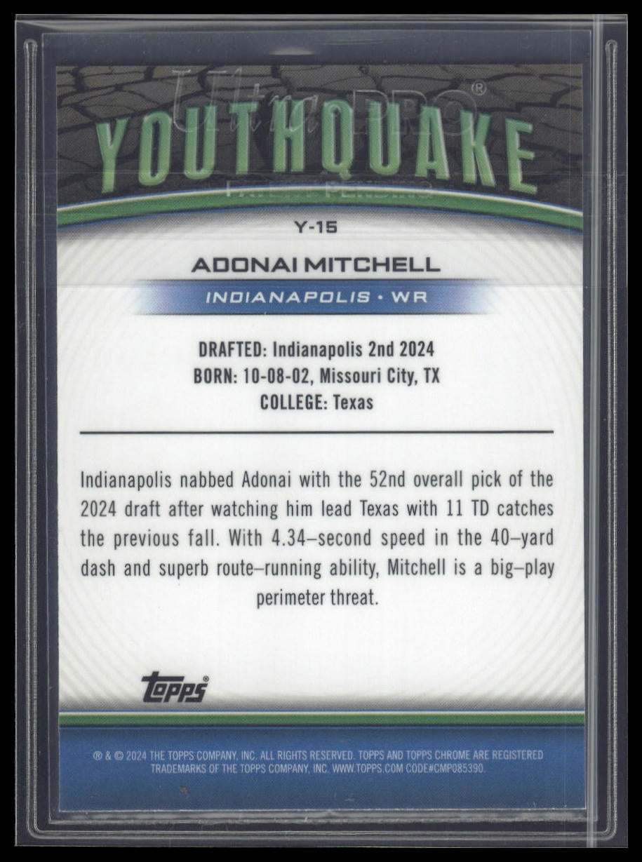 2024 Topps Chrome #Y-15 Adonai Mitchell Youthquake X-Fractor