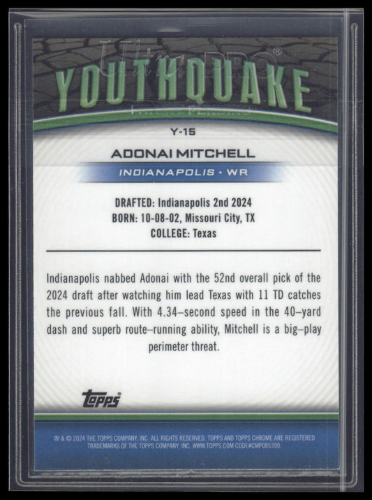 2024 Topps Chrome #Y-15 Adonai Mitchell Youthquake X-Fractor