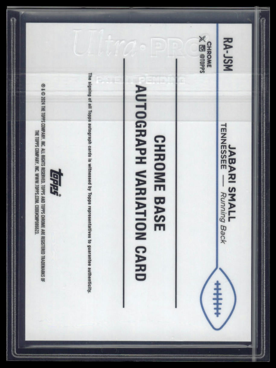 2024 Topps Chrome #RA-JSM Jabari Small Rookie Autographs Aqua Refractor #/199