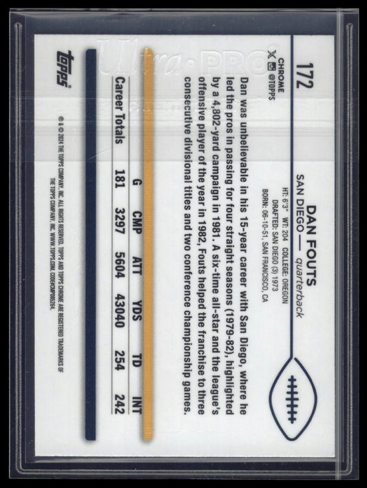 2024 Topps Chrome #172 Dan Fouts Magenta Refractor #/399