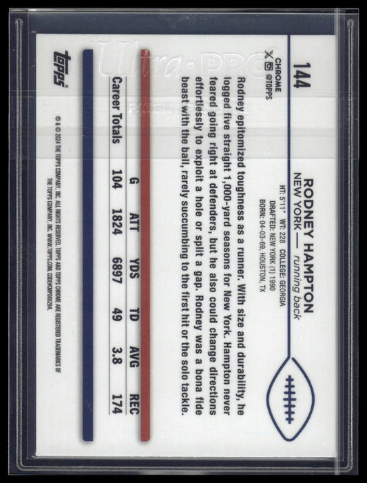 2024 Topps Chrome #144 Rodney Hampton Blue Refractor #/150