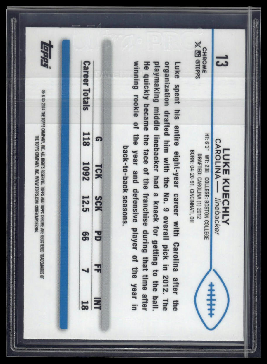 2024 Topps Chrome #13 Luke Kuechly Pink Refractor