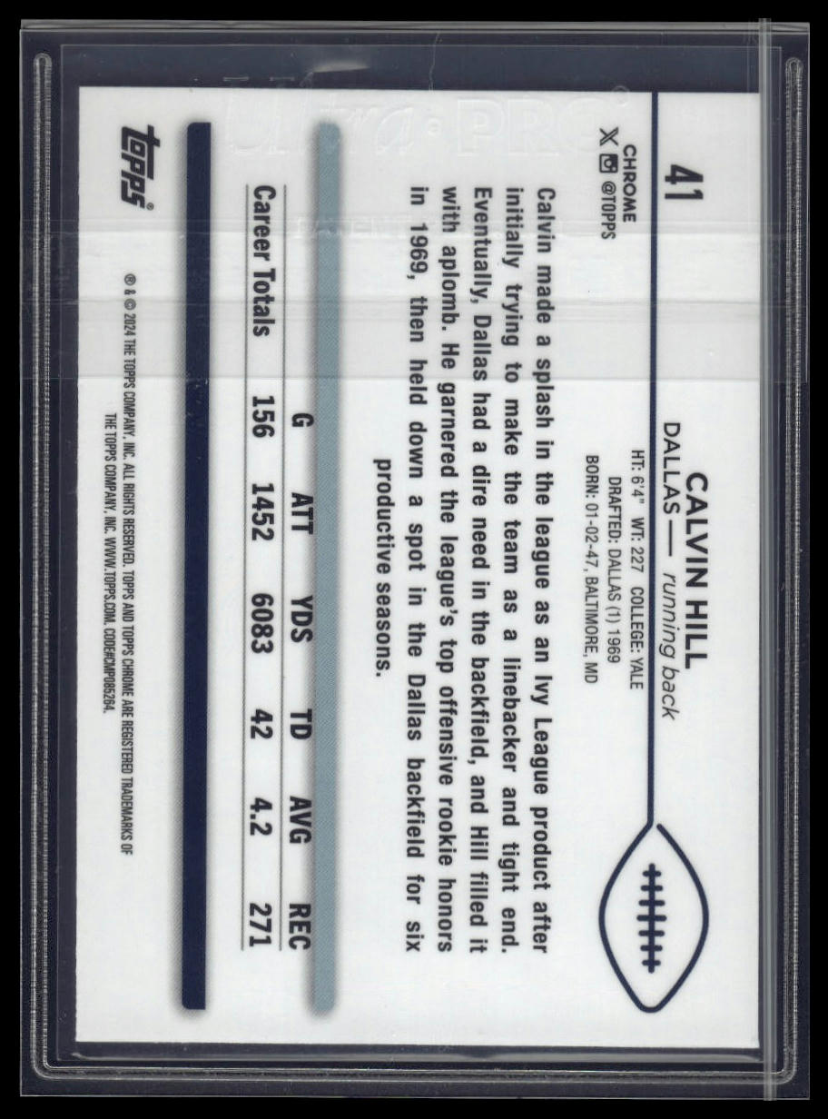 2024 Topps Chrome #41 Calvin Hill Purple Speckle Refractor #/275