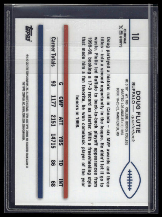 2024 Topps Chrome #10 Doug Flutie Magenta Refractor #/399