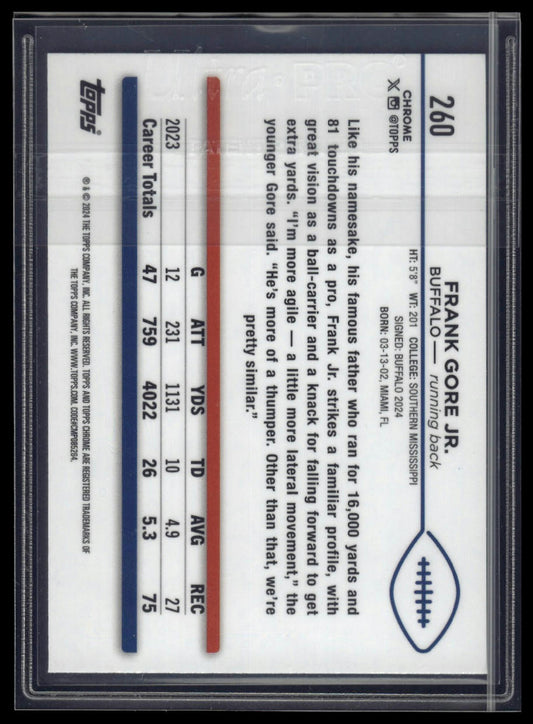2024 Topps Chrome #260 Frank Gore Jr. Aqua Refractor #/199