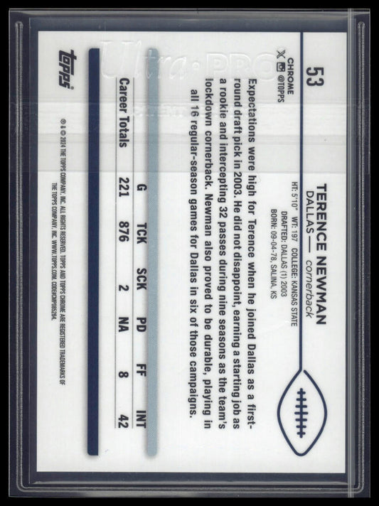 2024 Topps Chrome #53 Terence Newman White Refractor #/15