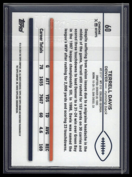 2024 Topps Chrome #60 Terrell Davis Blue Refractor #/150