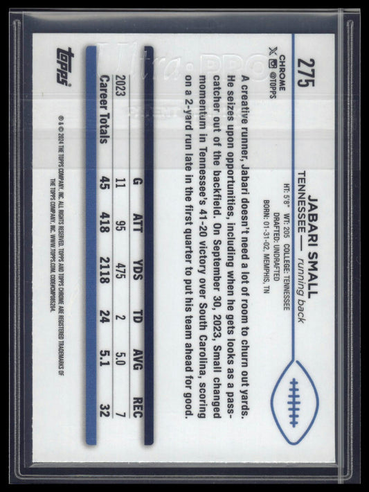 2024 Topps Chrome #275 Jabari Small Magenta Speckle Refractor #/399