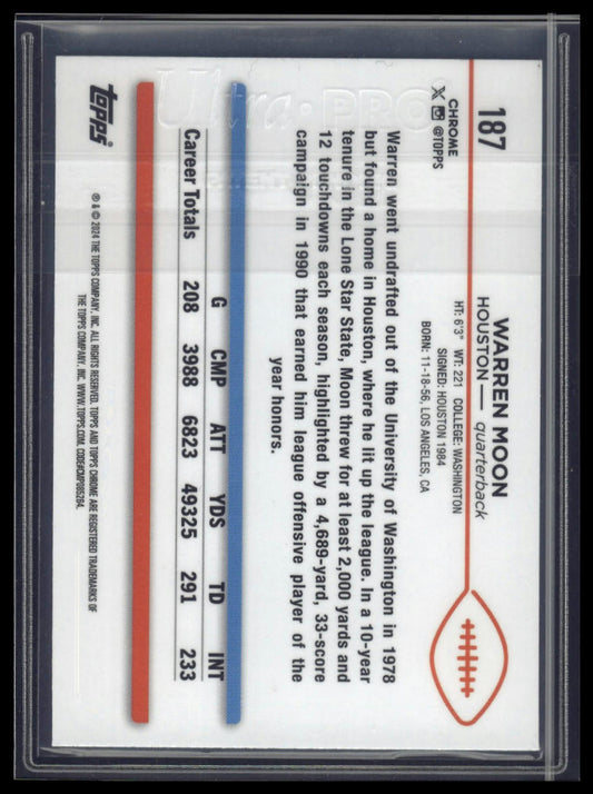 2024 Topps Chrome #187 Warren Moon Blue Sonar Refractor #/150