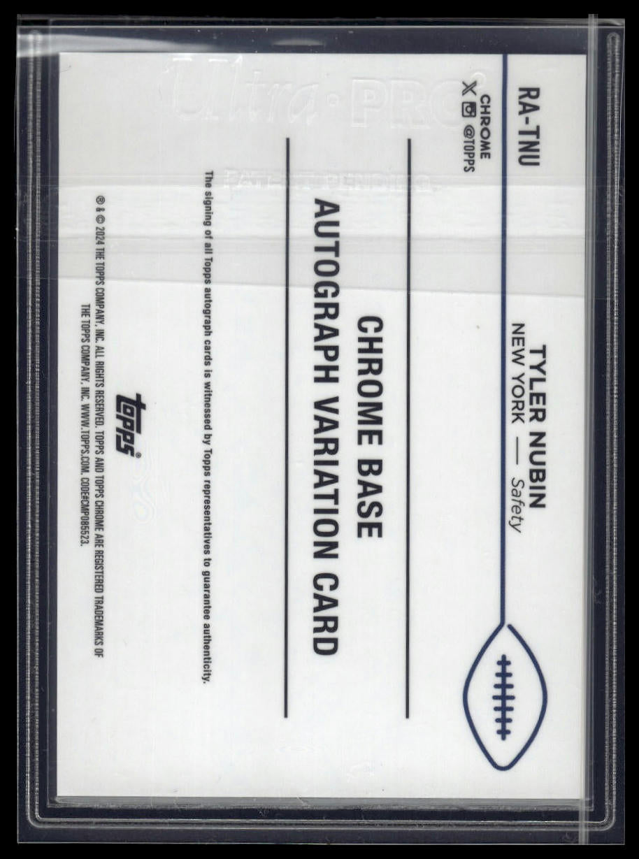 2024 Topps Chrome #RA-TNU Tyler Nubin Rookie Autographs
