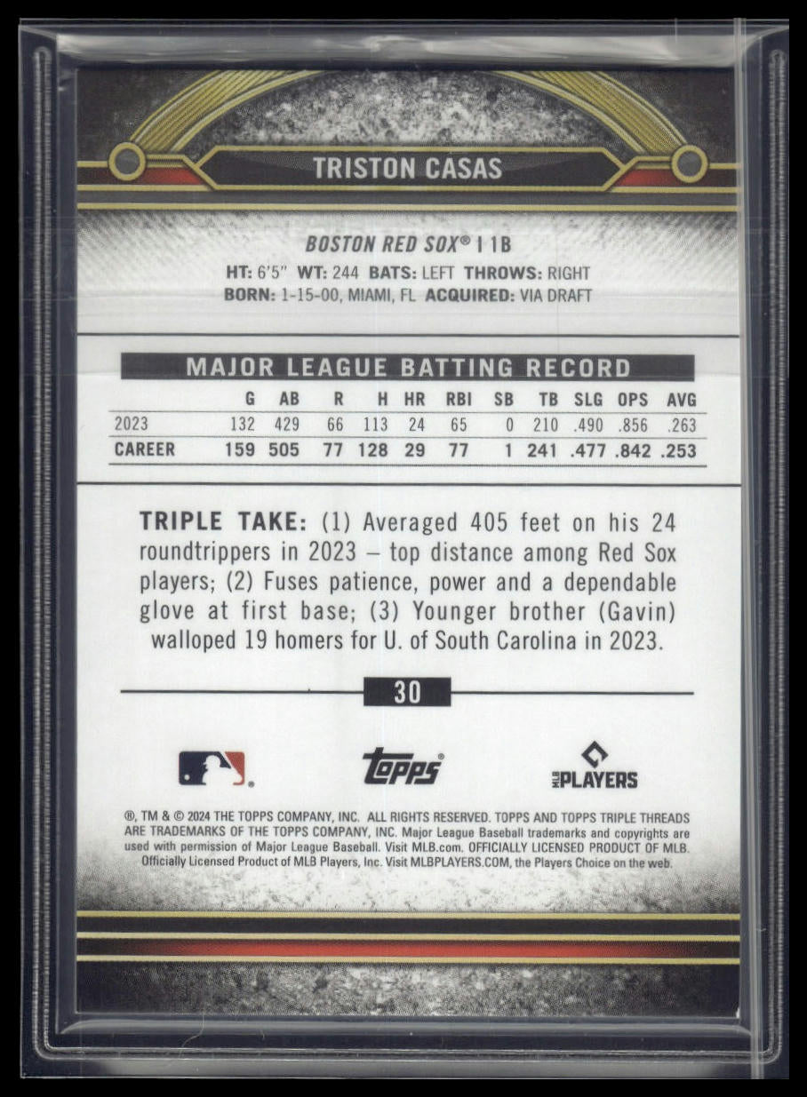 2024 Topps Triple Threads #30 Triston Casas Aquamarine #/149